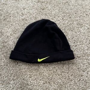 Nike Black Hat with Bright Green Swoosh